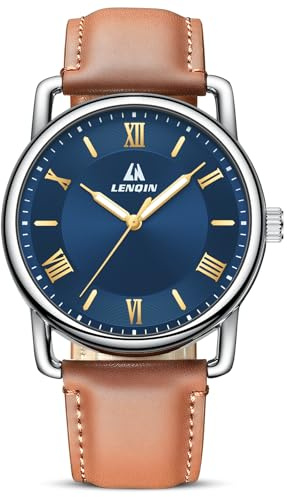 LN LENQIN Montres Hommes Montres Analogiques à Quartz Montres Hommes 30M Waterproof Montres Poignets Hommes Montres Cuir Fashion Business