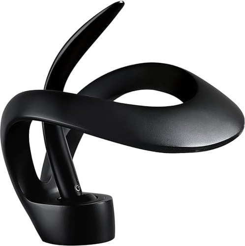 Brass Waterfall Faucet Core Elegant Single Hole Bathroom Vessel Sink Unique Contemporary Vanity for Tall Swan Bathroom Faucet（Black