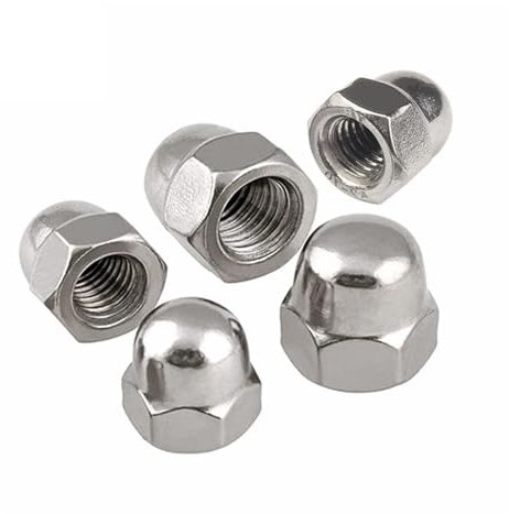 Außensechskant-Außensechskantmuttern, Edelstahl, Eichel-Hutmutter, dekorative Kuppelkappe, Gewindemuttern M3, M4, M5, M6, M8, M10, M12(M3 (50Pcs))