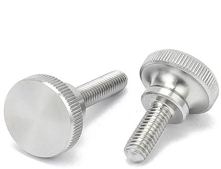 Aqxyju 1/5x M2 M2.5 M3 M4 M5 M6 M8 M10 304 Edelstahl A2-70 Rändelschraube mit hohem Kopf, einfacher Typ, metrischer manueller Einstellbolzen(4mm,5pcs M2)