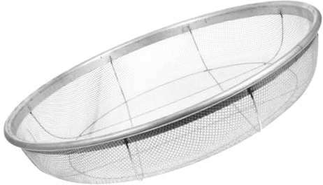 YARNOW Gartensieb Erdsieb aus Eisendraht Rund 42cm Durchmesser 3mm Maschenweite Feinmaschiges Sieb für Gartenarbeit Erde Sand Kies und Getreide Stapelbar Ergonomischer Griff
