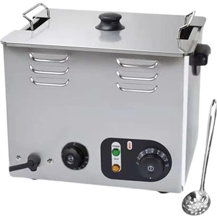 forplubossmmp Hervidor De Huevos Eléctrico Comercial De 2,6 Kw, Hervidor De Huevos De Aguas Termales De 6 L, Hervidor De Huevos Automático con Control De Tiempo (con Canasta De Malla + Colador)