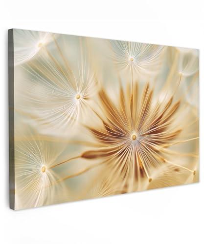 MuchoWow© Wandbilder Groß XXL Wohnzimmer Wanddeko Schlafzimmer Zimmerdeko | 120x80 cm - Wandgemälde Zimmer Deko auf Wand Dekoration Wall Art Pusteblume - Beige - Abstrakt - Modern - Natur