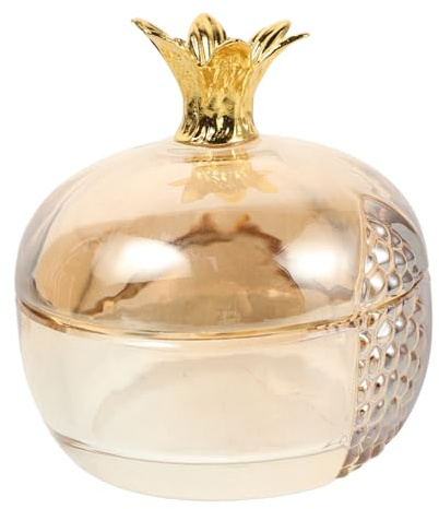 MOTHNUR Pomegranate Shaped Glass Manicure Cup with Lid, Decorative Nail Monomer Dish for Acrylic Powder, Portable Nail Polish Holder for Salon and Home Use