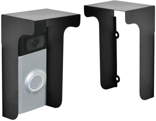 Funnytek Video Doorbell Rain and Sun Cover, RingDoorbell Rain Cover | Cold Rolled Steel, Weather-Blocking, Glare Sun Protector Shield Protection, Waterproof, for Most Video Doorbells