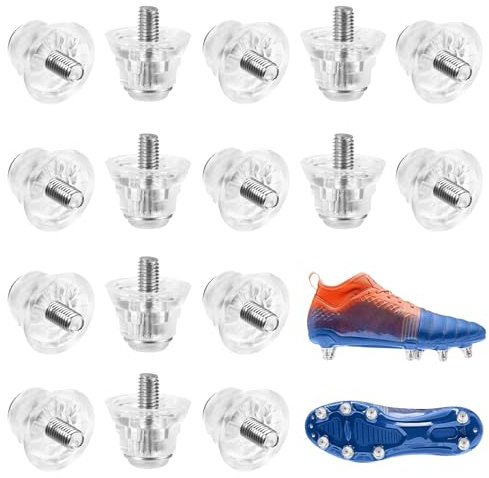 UICCVOKK 16 Stück Fußballstollen, Schraubstollen, Ersatzstollen für Fußballschuhe, Ersatzstollen mit Metallkopf, 2 Größen,12,2mm und 15,2mm, M5 Gewinde Fußballstollen für Nike Fußballschuhe
