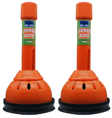 Stura Lavandini e Scarichi, Ventosa Sturalavandini a Molla, Stura Wc a Doppia Azione, Ideale per Lavandino Doccia e Water, Facile da Usare, Sturascarichi Ultraresistente (2 Unità)