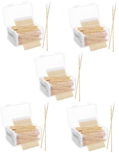CALLARON 5 Sätze Wattestäbchen Mit Spitze Unparfümiert Hello Applikatoren Wattestäbchen Kosmetische Ohrenstäbchen Ohrenentfernung Individuelle Reinigung Spitze 500 Stück * 5