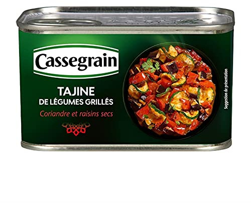 CASSEGRAIN Tajine de légumes grillés aux raisins secs et coriandre, saveurs authentiques 375g- Lot De 3