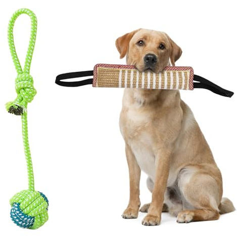DGSL Dog Tug Toy Dog Bite Jute Pillow Pull Toy for Small and Medium Dogs