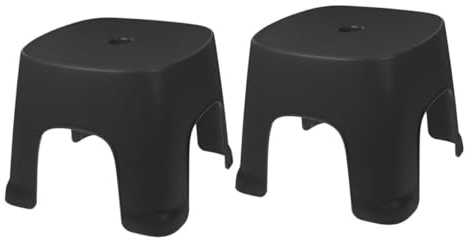 BATHVEVE 2 Stück Toilettenstufen aus Schwarzem Pvc Leichter und Rutschfester Tritthocker für Toilette für Täglichen Gebrauch im Badezimmer oder Wohnzimmer