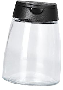 4pcs Double Cover Glass Seasoning Bottle Set Black