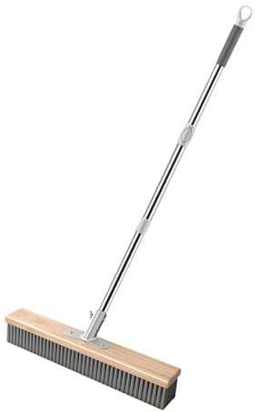 LOVIVER Cepillo de alambre de acero inoxidable con mango largo, práctico cepillo de cerdas metálicas para suelos de jardín, 40cm