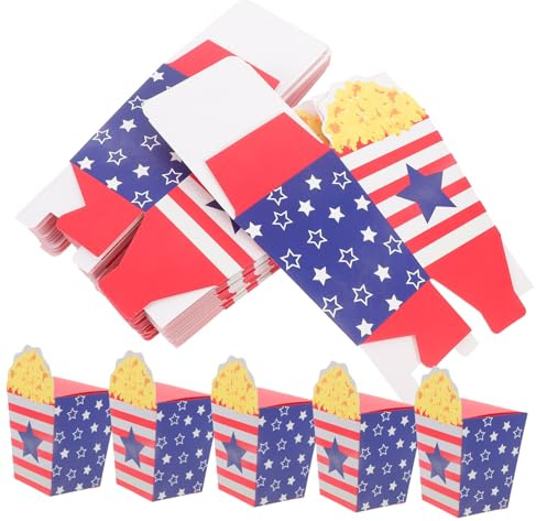 Sosoport 30 Stück Teiliges Popcorn Box Papier Snack Behälter für Party Leichte Reißfeste Popcorn und Süßigkeitenverpackung Bunte Festliche Popcornboxen für Kino und Familienfeiern
