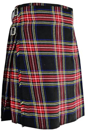 Hamilton Kilts Black Stewart Tartan Kilt Skotsk Traditionell Highland Pläd Klänning Bröllopsfest Klädsel, W40
