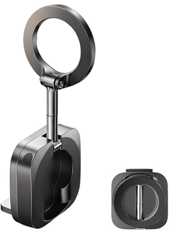 Lunaanda Mini Soporte Magnético para Teléfono, Ajustable, Compatible con iPhone, con Anillo Magnético, Plegable, Esencial para Viajes, Adecuado para Bandejas de Aviones y Respaldos de Asientos