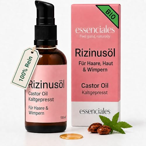Aceite de Ricino 100% Puro y Natural Essenciales | Hidrata, Regenera y Fortalece | Ideal para Cabello, Pestañas, Cejas, Barba y Uñas