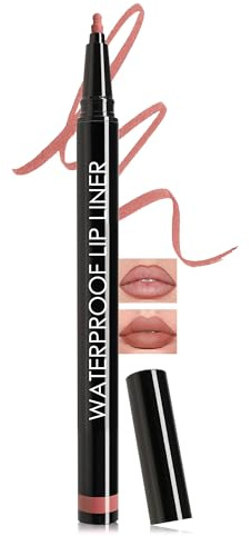 Matte Lipliner Wasserfest Nude Rose, Langanhaltende Wischfest Lip Stain Pen | Hochpigmentierter Flüssiger Lippenstift Mark, Smooth Moisturizing Lippenkonturenstifte Lipgloss, Natürlicher Tattoo-Effekt