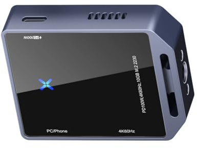AMISENK 4 In 1 2230 Enclosure USB3 2 4K60Hz PD100W Ricarica Doppio Protocolli Scatola per disco solido Cassa di dissipazione del calore in alluminio Custodia di raffreddamento in lega di alluminio