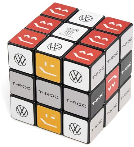 Volkswagen 2GV087556 Rubik's Cube Zauberwürfel Drehpuzzle, mit VW Logo, mit T-ROC Schriftzug und im T-ROC Design