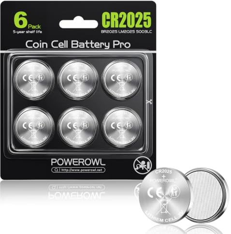 Lot de 6 Piles CR2025 3V POWEROWL - Fiabilité à Long Terme
