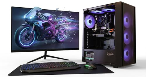 ASC Gaming PC Bundle, Intel Core i7, RTX 3050 6GB Graphics, 16GB RAM, 256GB SSD + 500GB HDD, WiFi, Windows 11 pro, 550W 80+ PSU, Black 6 Fan RGB Gaming Case, 22” Monitor Bundle 12 month warranty
