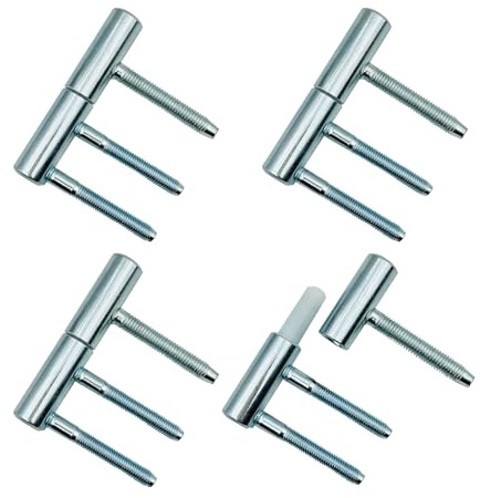 LOOTICH Charnière de Porte Ø 15x80mm Paumelles Percée en Acier Charnières Amovibles pour Cadres de Portes Intérieures et en Bois à Feuillure 4 Pièces