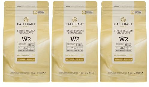 Callebaut W2 pépites de Chocolat Blanc (callets) Lot de 3 x 1kg