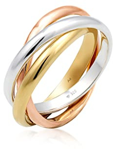 Elli Anillos de envoltura para damas Tricolor básico en plata esterlina 925