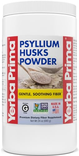 Yerba Prima Psyllium Husk Powder - 24 oz - Fine Ground, Unflavored, Sugar Free - Natural Fiber Supplement - Also for Baking - Contains Both Soluble & Insoluble Bulk for Regularity Support