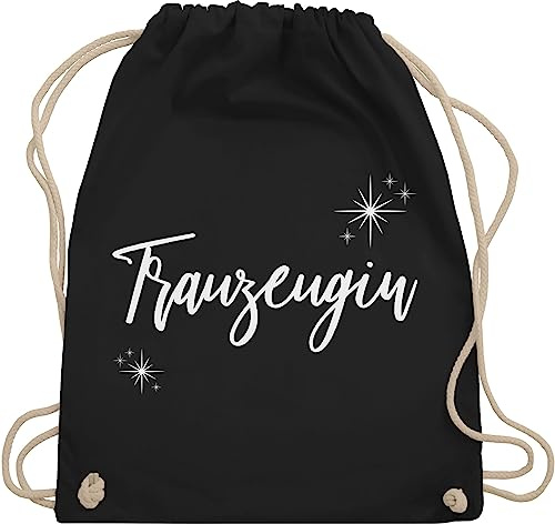 Turnbeutel Rucksack - JGA Junggesellenabschied Frauen - Trauzeugin Weiß Sterne - Unisize - Schwarz - geschenke für brauttaschen bachelorette party juterucksäcke junggesellinnenabschied outfit