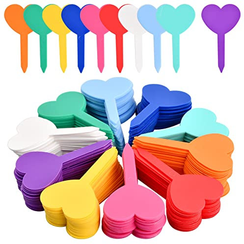 Vesaneae Marcatori per Piante, Etichette Per Piante plastica, Etichette per Semi da Giardino, Etichetta Heart Tipo Cartellini, Piante Tag, Multicolori Targhette, etichette resistenti alle intemperie