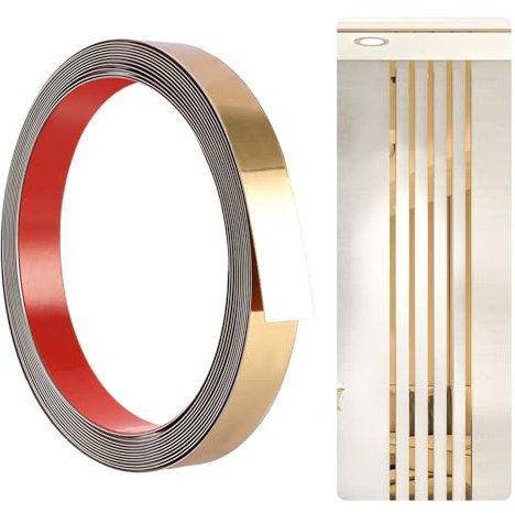 5m Listelli Decorativi Da Soffitto Autoadesivi In Acciaio Inox,Modanatura E Rivestimento Della Parete,Per Wc,Bordi Delle Piastrelle,Battiscopa,Pavimento (20 Mm)