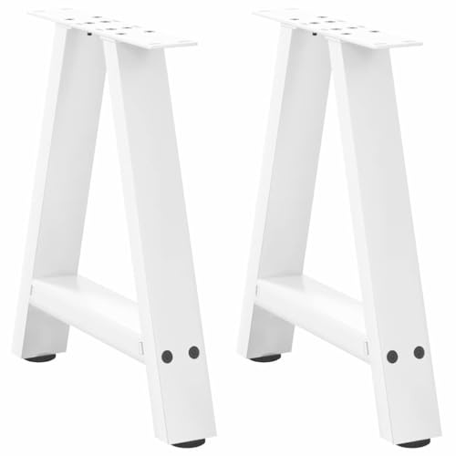 vidaXL Couchtischbeine A-Form 2 STK. Weiß 50x(42-43) cm Stahl
