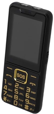 CCYLEZ Big Key Smartphone, Seniors Phone 2.6 Inch HD Screen, Dual SIM Dual Standby Mobile Phone Support Voice Call Announcement, with Emergency Lighting for Elderly (Black)