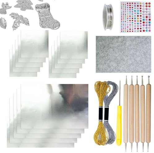 Bastelfolie - Alufolie Bastelrolle Für Handwerk - Silber Glänzendes Bastelzubehör Mit Schimmerprägung Für Kinder Erwachsene Kreativprojekte