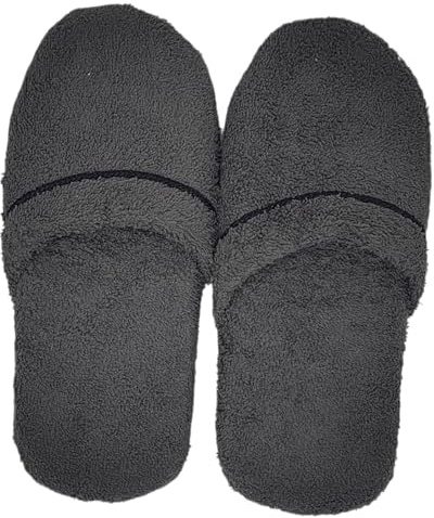 INGROSSO MERCERIE LCF Pantoufles pour homme en éponge 100 % coton, anti-transpiration, lavables, légères, respirantes. Fabrication artisanale italienne, taille 39/43, gris, 39/43 EU