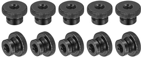 QUARKZMAN 10 Stück Rändelmuttern Passlochmutter M8 x 24 x 16mm Kohlenstoffstahl Rändelmutter Verstellbare Rändelgriffe Befestigungsmuttern Für 3D Drucker Teile Schwarz