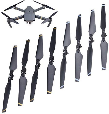 CAMKIX Propeller Kompatibel mit DJI Mavic Pro - 2 Sets (8 Rotorblätter) - Schwarz - Quick Release zusammenklappbare Flügel - Im Flug getestet - Unverzichtbares DJI Mavic Pro Zubehör