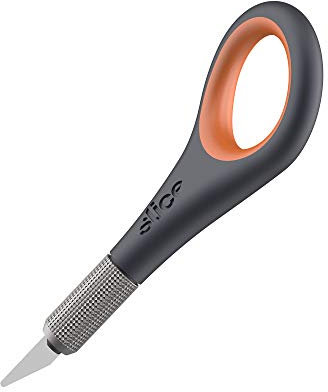 Slice 10580 Precision Knife, Unique Black Handle with Finger Grip, Precise Control, Detailed Cuts, Finger Friendly, Lasts 11x Long as Stainless Steel