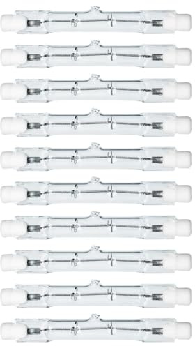NCC-Licht 10x Halogen Leuchtmittel R7s Stab 78mm 100W warmweiß dimmbar | dimmbarer Halogenstab, für Arbeitsleuchten Strahler und Stehleuchten