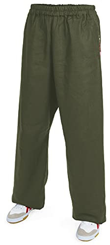 wu designs Leinen (Mittel) Kung Fu & Tai Chi Trainingshose Beige 185