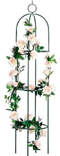 Metal Tower Obelisk Trellis 6.3 Ft Plant Support for Climbing Vines Flowers