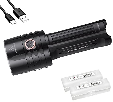 Fenix LR35R 10000 Lumen wiederaufladbare LED-Taschenlampe mit Lumentac-Batterie-Organizer, langer Überwurf und super hell