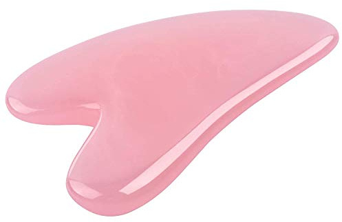 ANCLLO Gua Sha Massagewerkzeug zum Abkratzen von Gesichts- und Körperhautmassage aus Rosenquarzstein für Akupressur-Scrapper Gua Sha Gesichtsbehandlungswerkzeuge,Gesundheit Entspannung