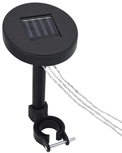 vidaXL LED Lichterkette für Pavillon mit Solarpanel Solar Beleuchtung Garten Deko Solarleuchte Lampe Leuchte Licht Außen Outdoor Warm-Weiß
