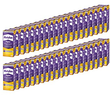 Metylan Papier, starker Tapetenkleister für leichte, normale und schwere Papiertapete, Kleister zum Tapezieren und Basteln ohne Konservierungsmittel, 40x125g