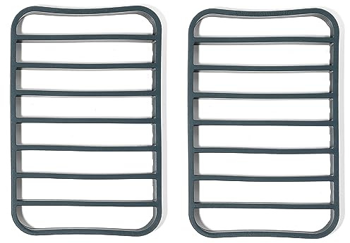 The Silicone Kitchen Silicone Roasting Rack Pan Extra Large, Dishwasher Safe, BPA Free, Non-Toxic, 7 in by 10.75 in, Navy, 2 Pack