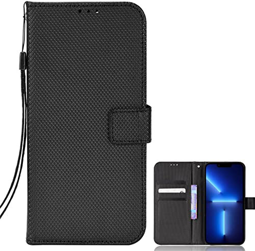 SHIEID Lederhülle für Nokia 105 4G (2023) Hülle, PU Leder Flip Hülle Diamantmuster mit Kartenfach Standfunktion Etui Handyhülle für Nokia 105 4G (2023)-Schwarz