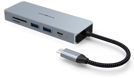 SUTOUG Estación de Acoplamiento, hub USB C 10 en 1 con HDMI 4K, Puerto de Transferencia de Datos USB-C, 2 USB 3.0 Tipo A, 2 USB 2.0 Tipo A, Lector de Tarjetas SD/TF, Conector estéreo de 3.5 mm para